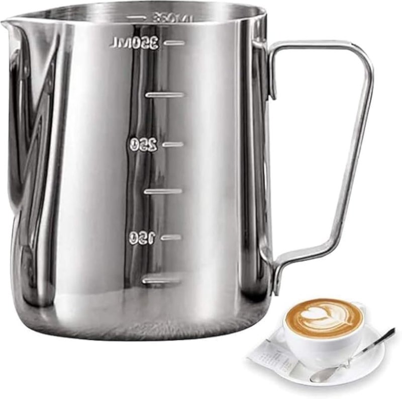 RS Stainless Steel Milk Frothing Pitcher Espresso Coffee Barista Craft Latte Cappuccino Milk Cream Cup Frothing Jug Pitcher (350ml)